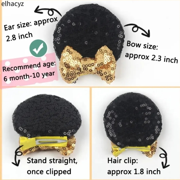 Jack Skellington Mickey Mouse hair clips🌟Disney The Nightmare before Christmas - Picture 3 of 3